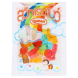 ✨นาทีทอง✨ ควีน สวีทเรนโบว์ วุ้นเจลาตินสำเร็จรูปกลิ่นโคล่า 55กรัม Queen Sweet Rainbow Cola Flavour Assorted Artificial Ge