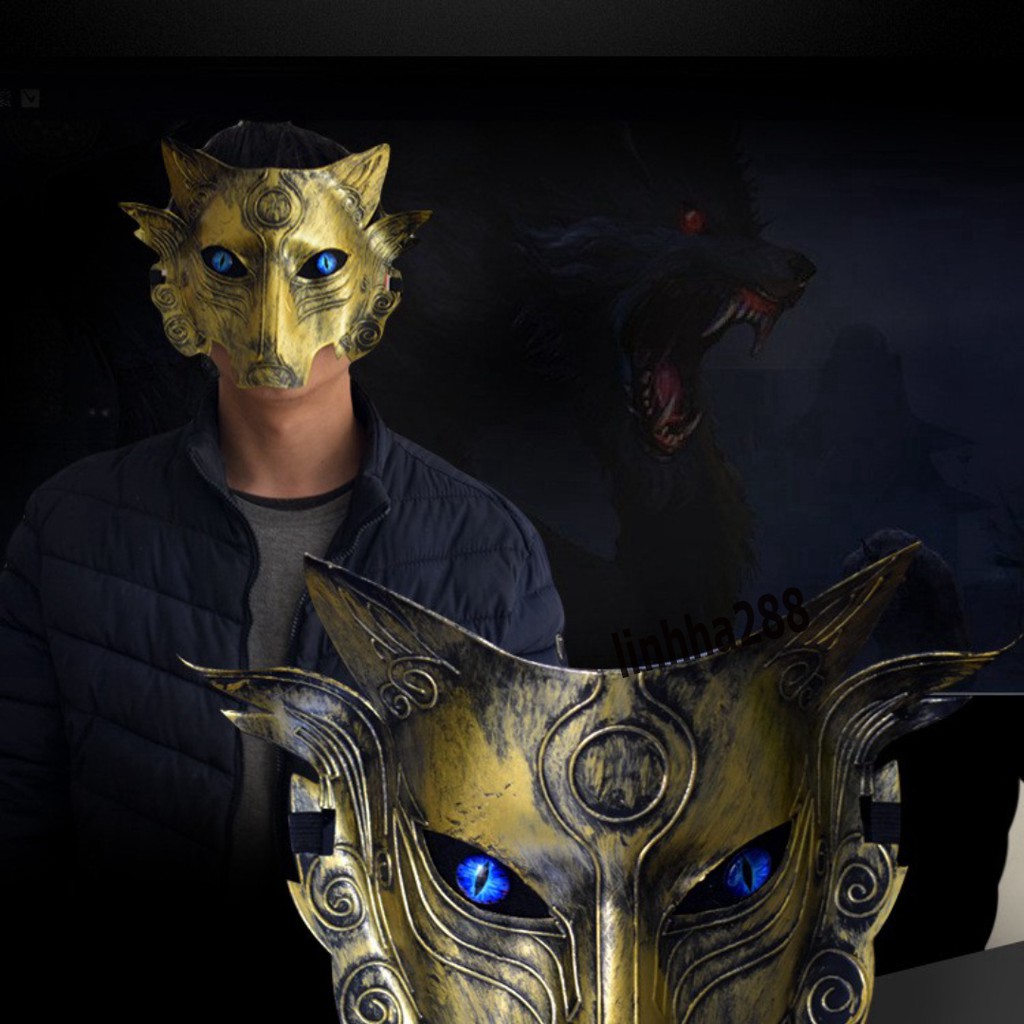 [WOLF]-Wolf Head Halloween Mask - FUR WOLF MASK-Wolf Head Masquerade Mask สําหรับโอกาส