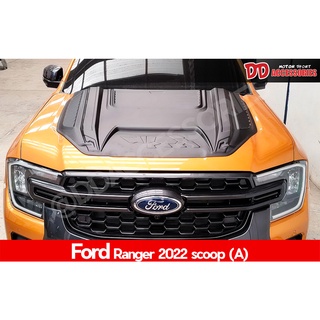 สกูป จมูกฝากระโปรงหน้า Ranger Everest 2022 2023 2024 2025 next gen wildtrack sport XL XLT ใส่ได้หมด สีดำด้าน V10 A