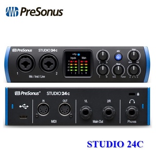 PreSonus STUDIO 24C USB-C Audio Interface ออดิโออินเตอร์เฟส แบบ 2-In/2-Out  สำหรับทำเพลง/บันทึกเสียง