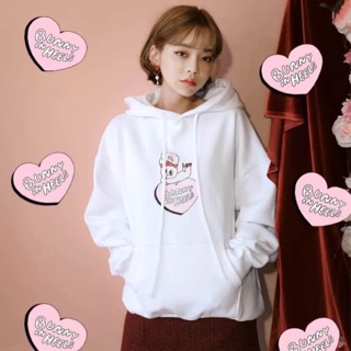 เสื้อฮู้ดดี้น่ารักๆ ปักลายน้องบันนี่แบบChuu korea ผ้าเกล็ดปลานุ่มนิ่ม ใส่สบายมากๆค่ะ