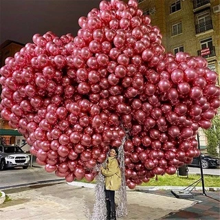 100ชิ้น5นิ้วโครเมี่ยมโลหะลูกโป่งลูกโป่งน้ํายางสําหรับวันเกิดวันครบรอบแต่งงานพรรคคริสต์มาสตกแต่ง