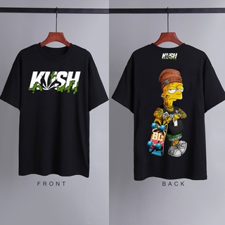 เสื้อยืดแฟชั่น - KUSH รูปแบบการ์ตูนวัฒนธรรมวินเทจแรงบันดาลใจผ้าฝ้ายหลวมเสื้อผ้าเสื้อยืดสําหรับผู้ชา