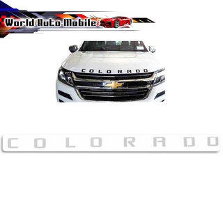 โลโก้ COLORADO LOGO COLORADO ติดฝากระโปรงหน้า สีเทา 1ชิ้น chevrolet colorado มีบริการเก็บเงินปลายทาง