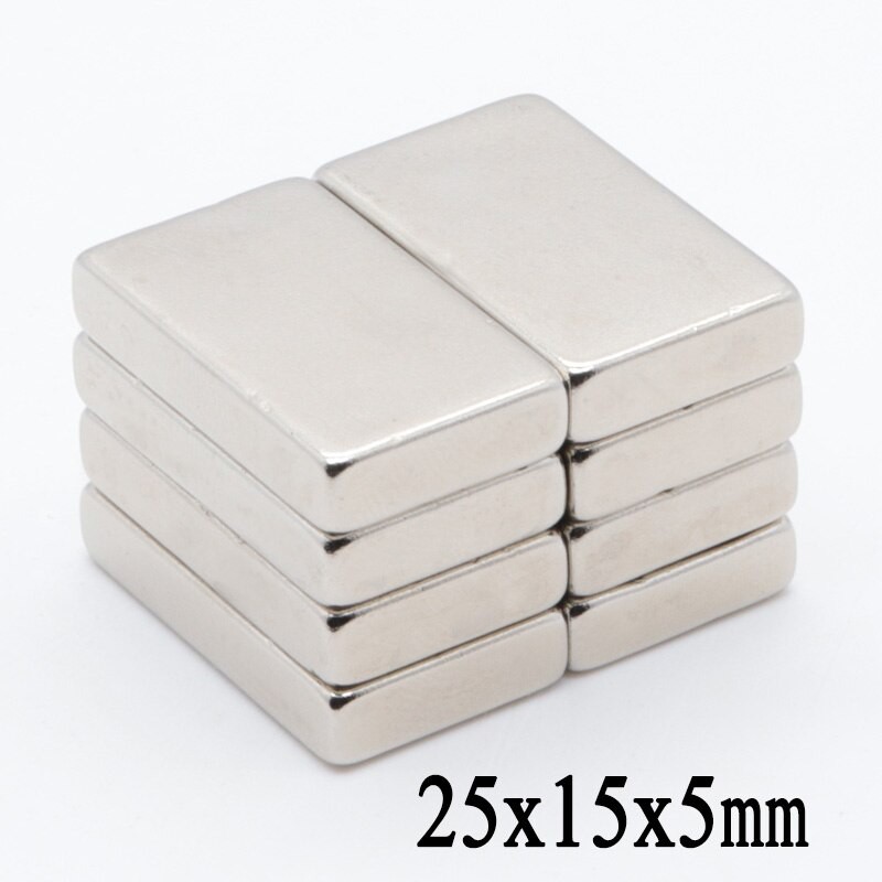 1ชิ้น แม่เหล็ก 25*15*5มิล Magnet Neodymium 25x15x5มิล แม่เหล็กแรงสูง สี่เหลี่ยม 25x15x5mm แม่เหล็ก แรงดูดสูง 25*15*5mm