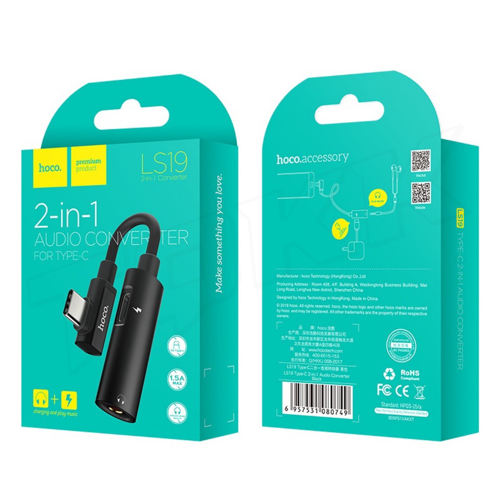 HOCO LS19 ตัวแปลง 2 in 1 Type-C USB Audio Converter Phone แปลงชาร์จและต่อหูฟังได้พร้อมกัน #6