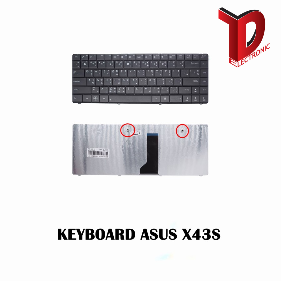KEYBOARD ASUS X43S K43T X43U X43B X84 *มีน็อต/ คีย์บอร์ดโน๊ตบุ๊คเอซุส ภาษาไทย-อังกฤษ