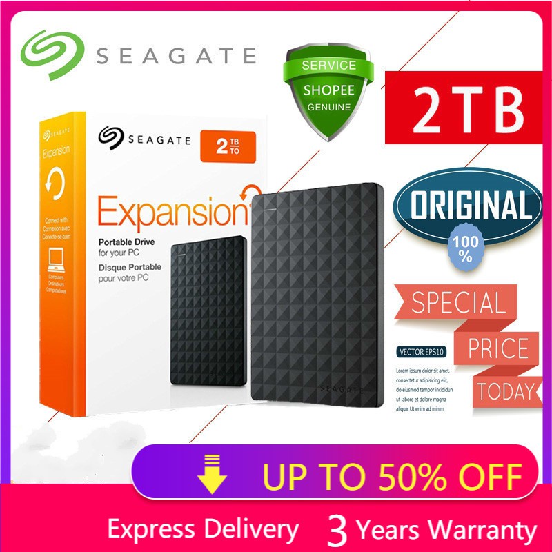 Seagate 1TB/2TB External Hard Disk USB 3.0 HDD  Hard disk 2.5 Harddisk Portable Hardisk for Desktop / Laptop Mac+ Pouch