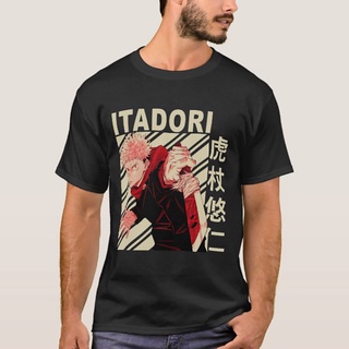 T-shirt  เสื้อยืดแขนสั้น ผ้าฝ้าย พิมพ์ลายมังงะ Itadori Yuuji Jujutsu Kaisen สไตล์วินเทจ สําหรับผู้ชาย ​​อนิเมะS-5XL