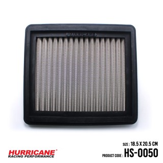 HURRICANE กรองอากาศสแตนเลส , ผ้าแดง Honda	Civic ( (3/4Door) , CRX , CX , DX , LX , Si , VX )  HS-0050