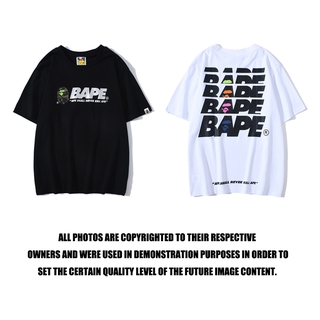 ราคาต่ำสุด!!BAPE Neutral ผู้ชายและผู้หญิงแฟชั่นลำลองเสื้อยืดแขนสั้น เสื้อยืดลายS-3XL