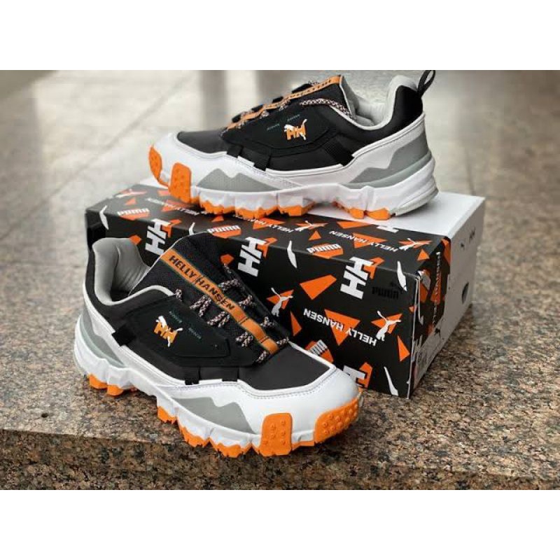 Puma x Helly Hansen Trailfox MTS Black Orange Lace Up Mens