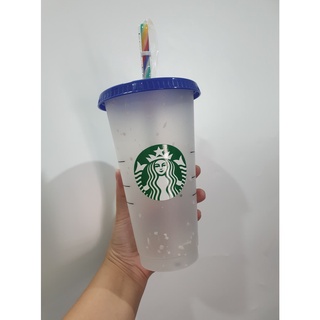 แก้วน้ำสตาร์บัค Starbucks Confetti Cold Cup ใส่น้ำเย็นปุ๊ปจะเปลี่ยนสีปั๊บ สินค้าจาก Starbucks USA