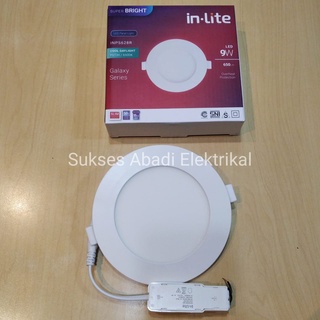 แผงดาวน์ไลท์ INLITE 9w **รับประกัน BER ** ทรงกลม