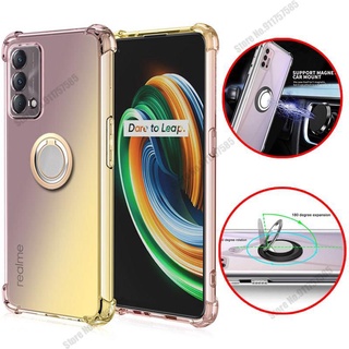 เคสโทรศัพท์ซิลิโคน ใส แบบนิ่ม ไล่โทนสี กันกระแทก มีแหวนแม่เหล็ก สําหรับ OPPO A73 5G A72 A53 A15S A35 A73 A93 A33 A53S A92S A72 A92 A52