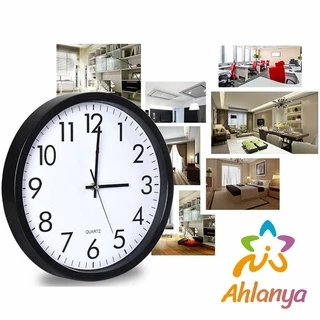 Ahlanya นาฬิกาแขวนผนัง -นาฬิกาแขวน นาฬิกาแขวนผนัง นาฬิกทรงกลม นาฬิกาลายต้นไม้ นาฬิกาแขวนผนังสีดำ Wall Clock