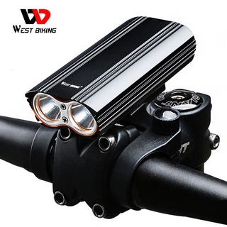 WEST BIKING ไฟฉาย LED 2000LM 6000mAh ชาร์จแบตเตอรี่ได้ สําหรับติดแฮนด์บาร์รถจักรยาน