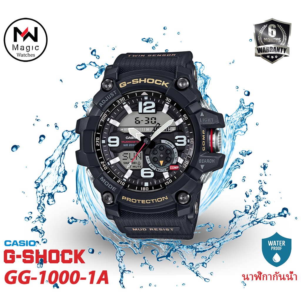 ดำเนินการส่งทันที คาสิโอCasio G-Shock GG-1000-1A BLACK/สีดำ   นาฬิกาข้อมือผู้ชาย กันน้ำ รับประกัน 6 เดือน แท้