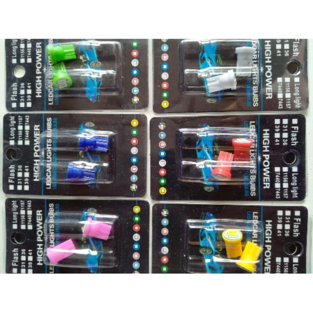 หลอดไฟวัดบูส 2ชิพ T10 (1คู่) หลอดไฟหน้าปัด หรือใช้แทนไฟส่องป้าย สนใจสีใหน สั่งได้เลย ส่งด่วนทุกวัน
