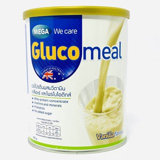 Mega We care Glucomeal 400g เวย์โปรตีนผสมวิตามิน เกลือแร่ และโพรไบโอติกส์ เหมาะสำหรับผู้ป่วยเบาหวาน เวย์กลูโคมีล [26127]