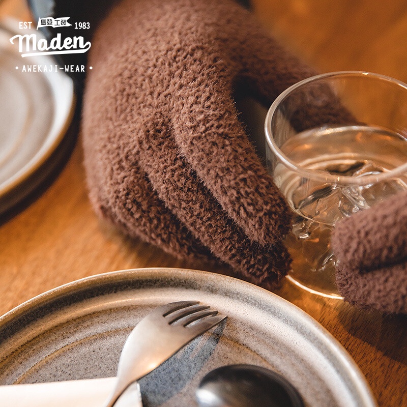 Maden  ถุงมือ แบบเต็มนิ้ว ให้ความอบอุ่น สไตล์ญี่ปุ่น เรโทร สําหรับผู้ชาย ใส่ขับขี่กลางแจ้ง