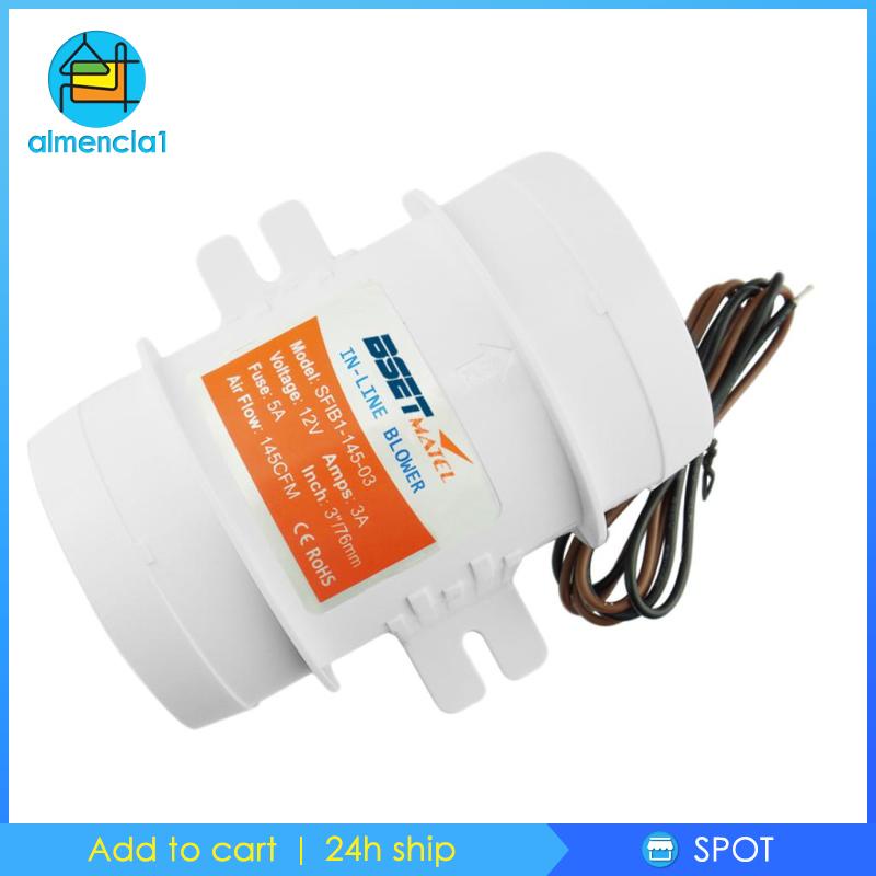 4 In Line Blower 12V Boat Bilge Galley Engine Ventilation Marine Cool ...