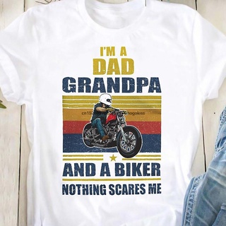 [COD]ขายดี เสื้อยืด ลาย IM A Dad Grandpa And A Biker Nothing Scares Me Papa Racing คุณภาพสูง สําหรับผู้ชายS-5XL