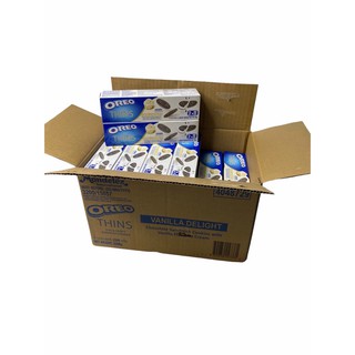 OREO THINS Vanilla Delight Chocolate  Sandwich Cookies รุ่นบาง 1ลัง/บรรจุ 24 กล่อง ราคาส่ง ยกลัง สินค้าพร้อมส่ง!!
