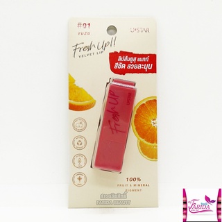 🔥โปรค่าส่ง25บาท🔥Ustar Fresh up velvet lip 4g. ยูสตาร์ เฟรช อัพ เวลเว็ท ลิป ลิปสติก