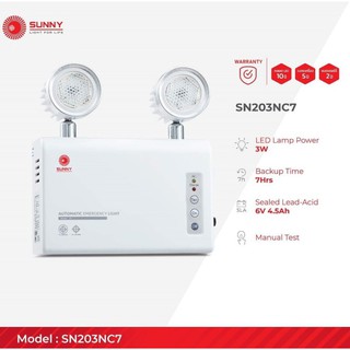 ไฟฉุกเฉิน SN203NC7 Sunny สว่างนานถึง 7 ชม. !!!