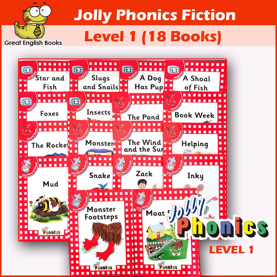 พร้อมส่ง หนังสือหัดอ่านภาษาอังกฤษ Jolly Phonics Readers Level 1 Complete Set จำนวน 18 เล่ม