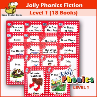 พร้อมส่ง หนังสือหัดอ่านภาษาอังกฤษ Jolly Phonics Readers Level 1 Complete Set จำนวน 18 เล่ม