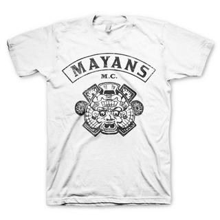 เสื้อยืด พิมพ์ลายโลโก้ Mayans M C Mayan Sons of Anarchy Biker สีขาว สําหรับผู้ชายS-5XL