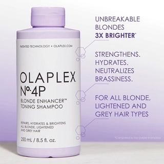 พร้อมส่ง 🧤✨Olaplex 4P Blonde Enhancer Toning Shampoo 250ml