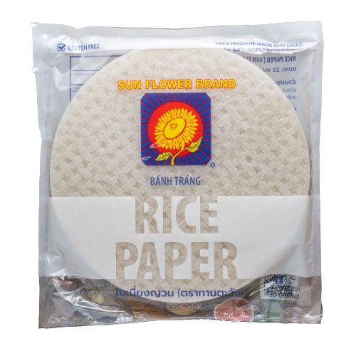 ทานตะวัน ใบเมี่ยงญวน แป้งเวียดนาม เกรดA (แผ่นวงกลม) 22cm. 500g. (1 ห่อ)