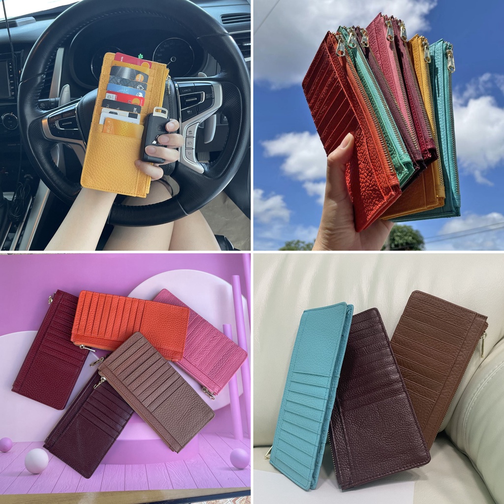 🎀 กระเป๋าสตางค์หนังวัวแท้ 🎉 Wallet  กระเป๋าบัตร Card Holder S8-87