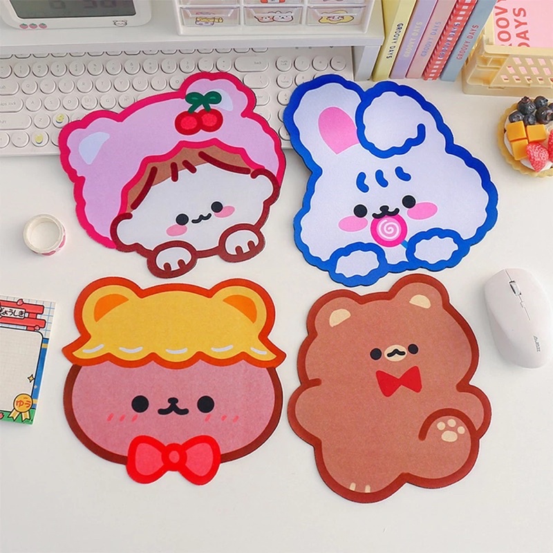 พร้อมส่ง Bear MousePad แผ่นรองเม้าส์ การ์ตูน PVC กันลื่น น่ารักๆ ที่รองเม้าส์