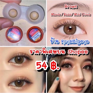 คอนแทคเลนส์ 🎀 Mini Mavia 🎀 (ลายเดียวกับ Roze Brown)(Pitchy Lens) สีน้ำตาลธรรมชาตินัวๆขายดี