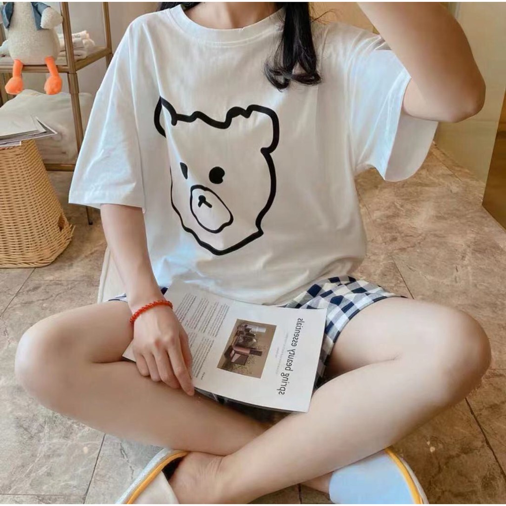?พร้อมส่ง ชุดนอนน่ารักคอตตอนแขนขาสั้นคอกลม ? FREE SIZE ชุดนอนแขน-ขาสั้น มีหลากหลายลายให้คุณเลือก