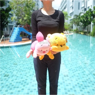 ตุ๊กตา Pooh หมีพูห์ &amp; Piglet พิกเล็ต Licious หมอบ 15นิ้ว พู พูห์ หมีพู