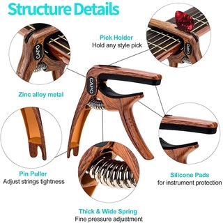 Guitar Capo กีตาร์ 6/12 สตริงอะคูสติกกีตาร์ไฟฟ้า Capo พร้อม 1 ชิ้นหยิบ capo สำหรับกีตาร์