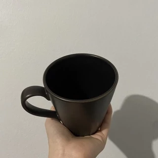 แก้วMUGสำหรับกาแฟและชา (สีน้ำตาลเข้ม ข้างในดำ)