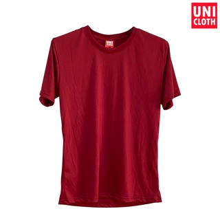 (โค้ดMARINC30ลดเพิ่ม30%) UNICLOTH เสื้อยืด คอกลม แขนสั้น สีพื้น REDWINE (แดงไวน์) เนื้อผ้า TC ดีกว่าผ้าคอตตอน