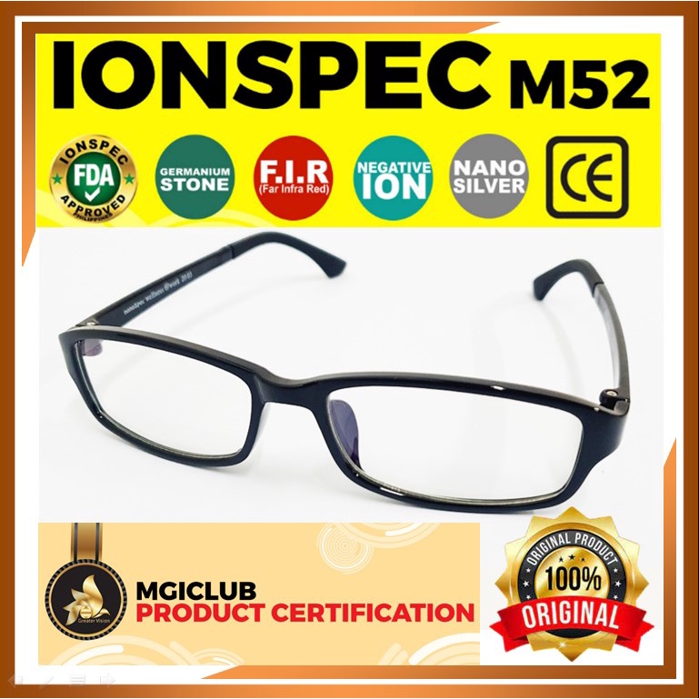 Mgi Ionspec M52 แว่นตา / แว่นตานาโน Mgi / แว่นตา Mgi ดั้งเดิม / แว่นตาป้องกันรังสีแม่เหล็กไฟฟ้า / แว