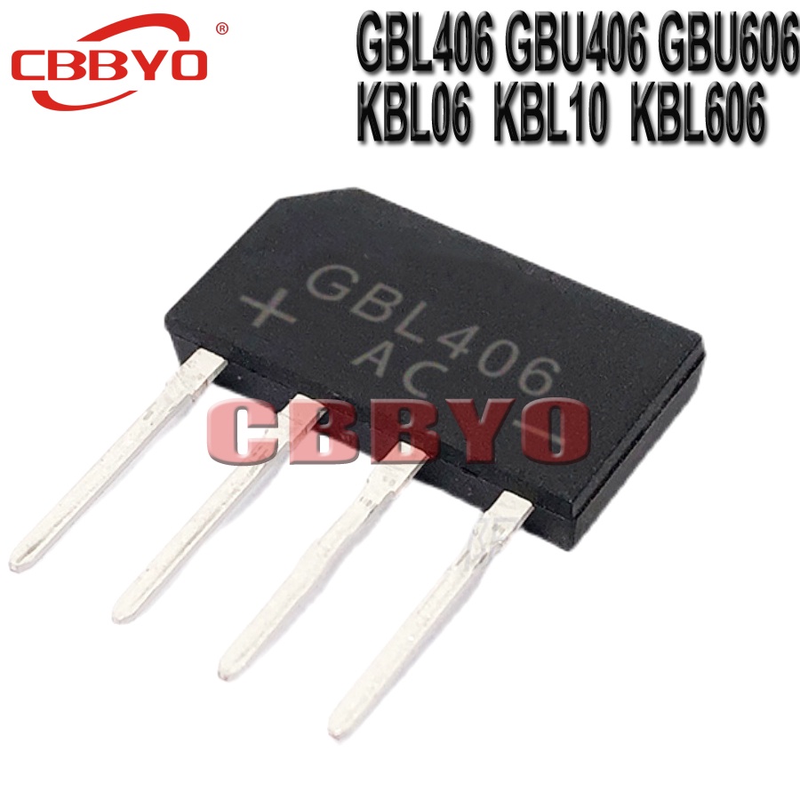 5pcs GBL406 GBU406 GBU606 KBL06 KBL10 KBL606 ZIP Brigde Rectifier ยี่ห้อใหม่พร้อมสต็อก