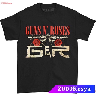 Z009Kesya เสื้อยืดสีพื้นผู้ชาย Bravado Guns N Roses G&amp;R Guns Black T-Shirt discount Bravado