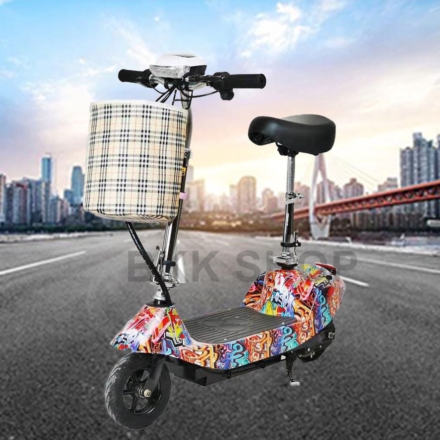 (ใหม่) สกู๊ตเตอร์ไฟฟ้า Electric Scooter 24V ไฟหน้า LED จักรยานไฟฟ้า สกูดเตอร์ไฟฟ้า E-Scooter มอเตอร์
