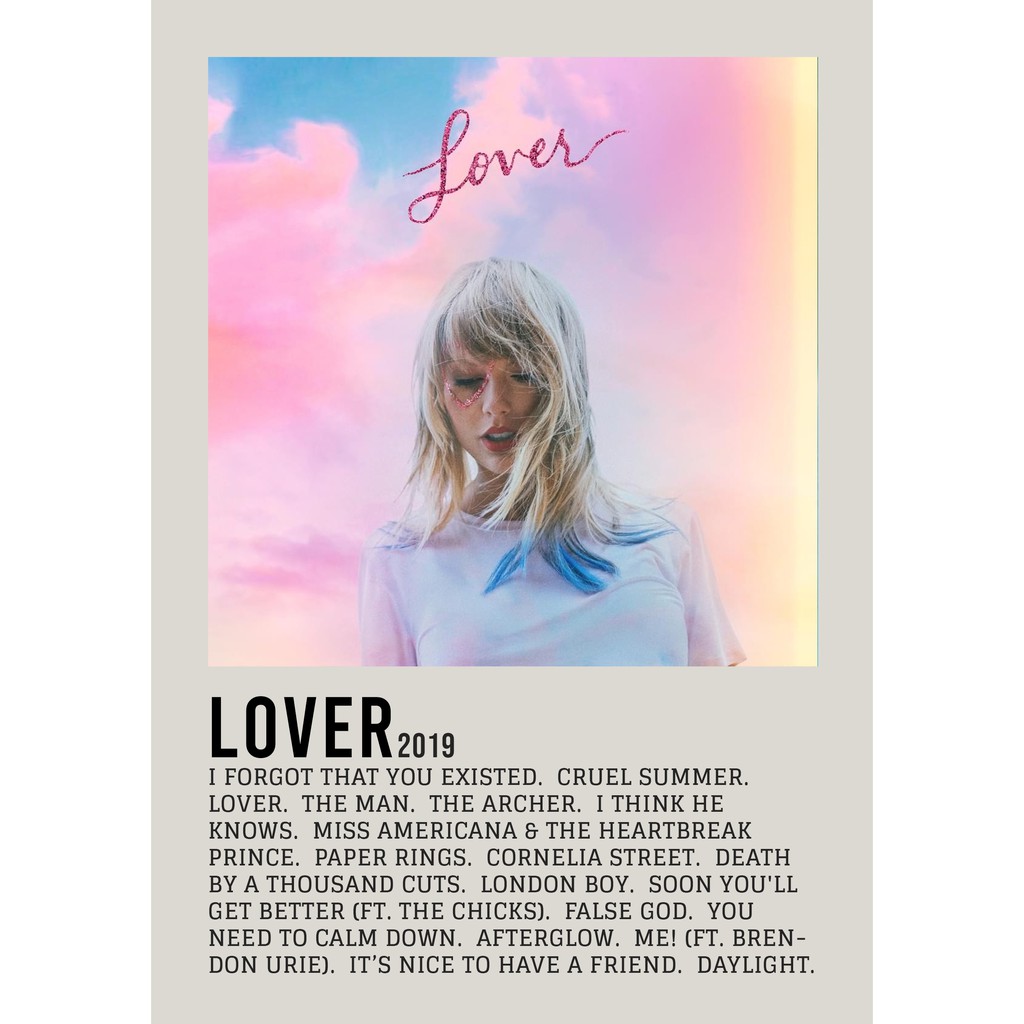 ปกโปสเตอร์ อัลบั้ม Lover โดย Taylor Swift