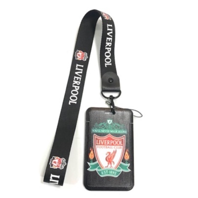 LVP ลิเวอร์พูล BLACK ที่ใส่บัตร พร้อมสายคล้องคอ(2.5cm) ลาย LVP    สำหรับบัตร 5.5x8.5CM   MANOPNEST