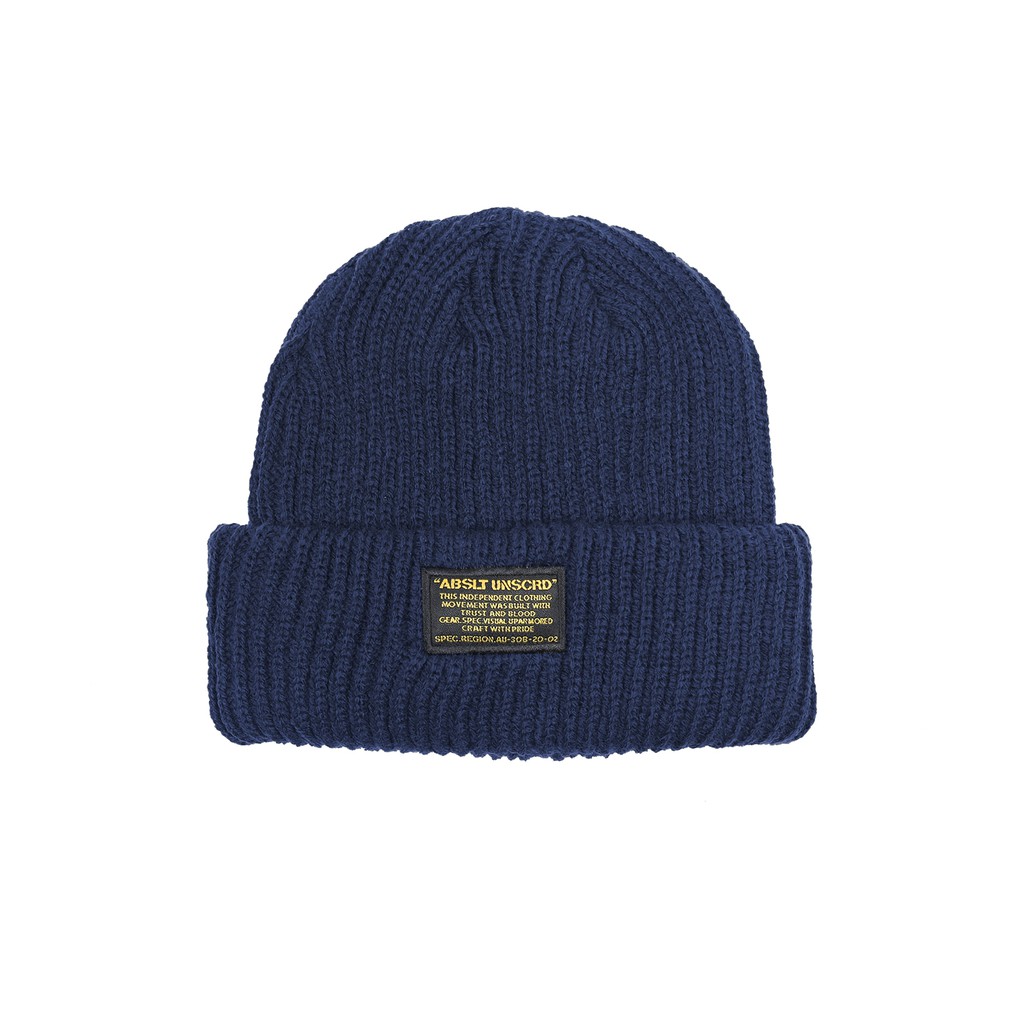 308 ABSLASTUNSCRD - BEANIE LABEL GOLD - NAVY